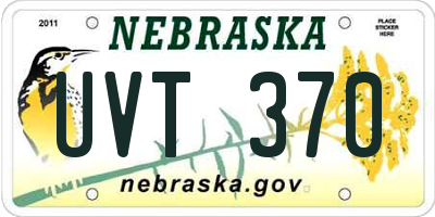 NE license plate UVT370