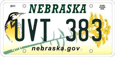 NE license plate UVT383