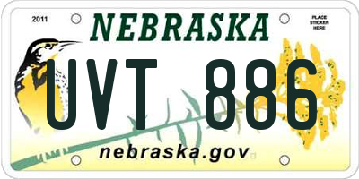 NE license plate UVT886