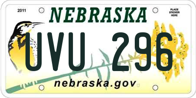 NE license plate UVU296