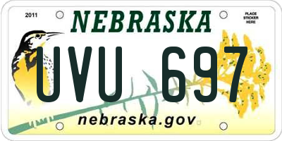 NE license plate UVU697