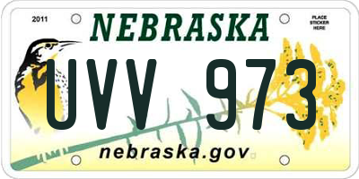NE license plate UVV973