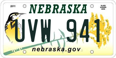NE license plate UVW941