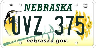 NE license plate UVZ375