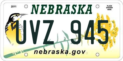 NE license plate UVZ945