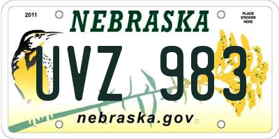 NE license plate UVZ983