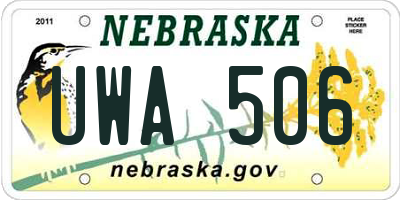 NE license plate UWA506