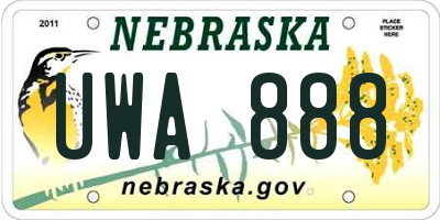 NE license plate UWA888