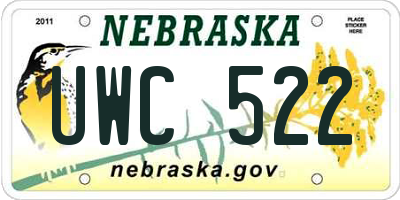 NE license plate UWC522