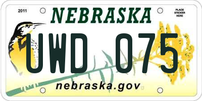 NE license plate UWD075