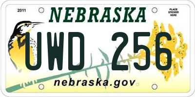 NE license plate UWD256