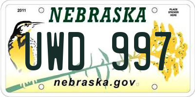 NE license plate UWD997