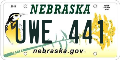 NE license plate UWE441
