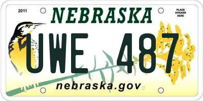 NE license plate UWE487