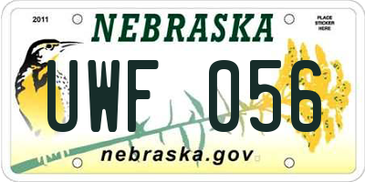 NE license plate UWF056