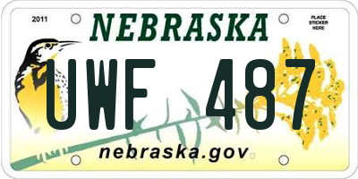 NE license plate UWF487