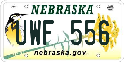 NE license plate UWF556