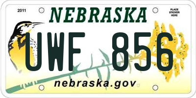 NE license plate UWF856