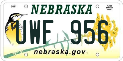 NE license plate UWF956