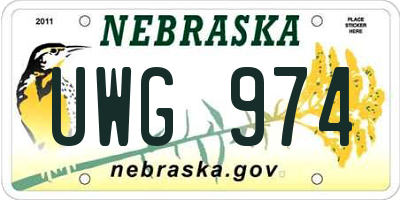 NE license plate UWG974