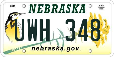 NE license plate UWH348