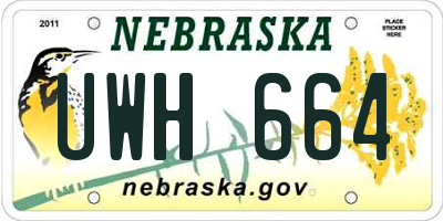 NE license plate UWH664