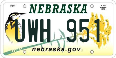 NE license plate UWH951