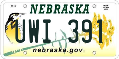 NE license plate UWI391