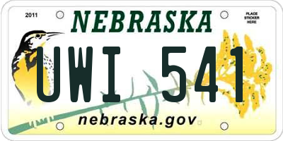 NE license plate UWI541