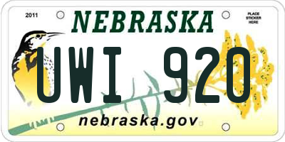 NE license plate UWI920