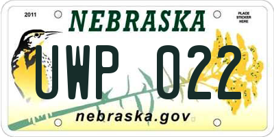 NE license plate UWP022