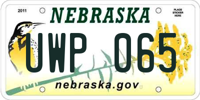 NE license plate UWP065