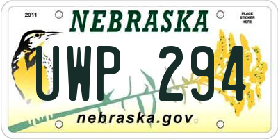 NE license plate UWP294