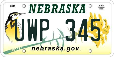 NE license plate UWP345