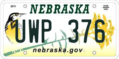 NE license plate UWP376