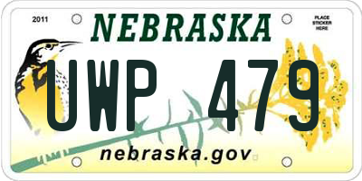 NE license plate UWP479
