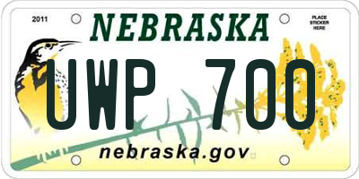 NE license plate UWP700