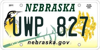 NE license plate UWP827