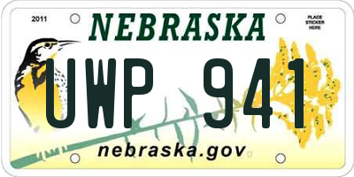 NE license plate UWP941