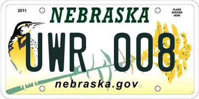 NE license plate UWR008