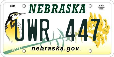 NE license plate UWR447