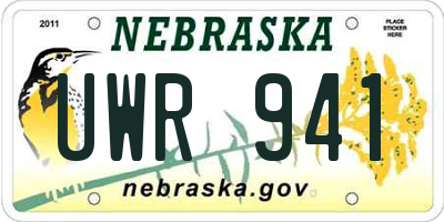 NE license plate UWR941