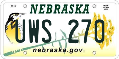 NE license plate UWS270