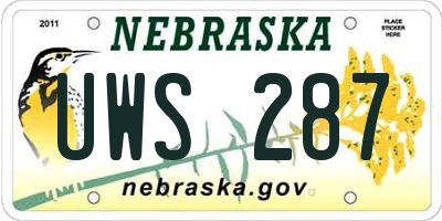NE license plate UWS287