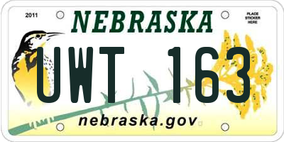 NE license plate UWT163