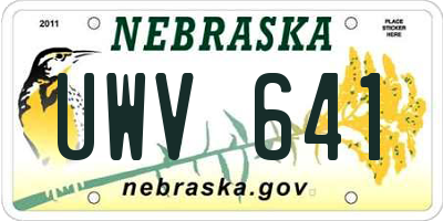 NE license plate UWV641