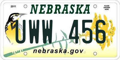 NE license plate UWW456