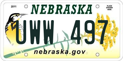 NE license plate UWW497