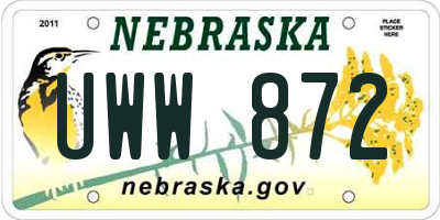 NE license plate UWW872