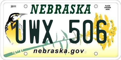 NE license plate UWX506